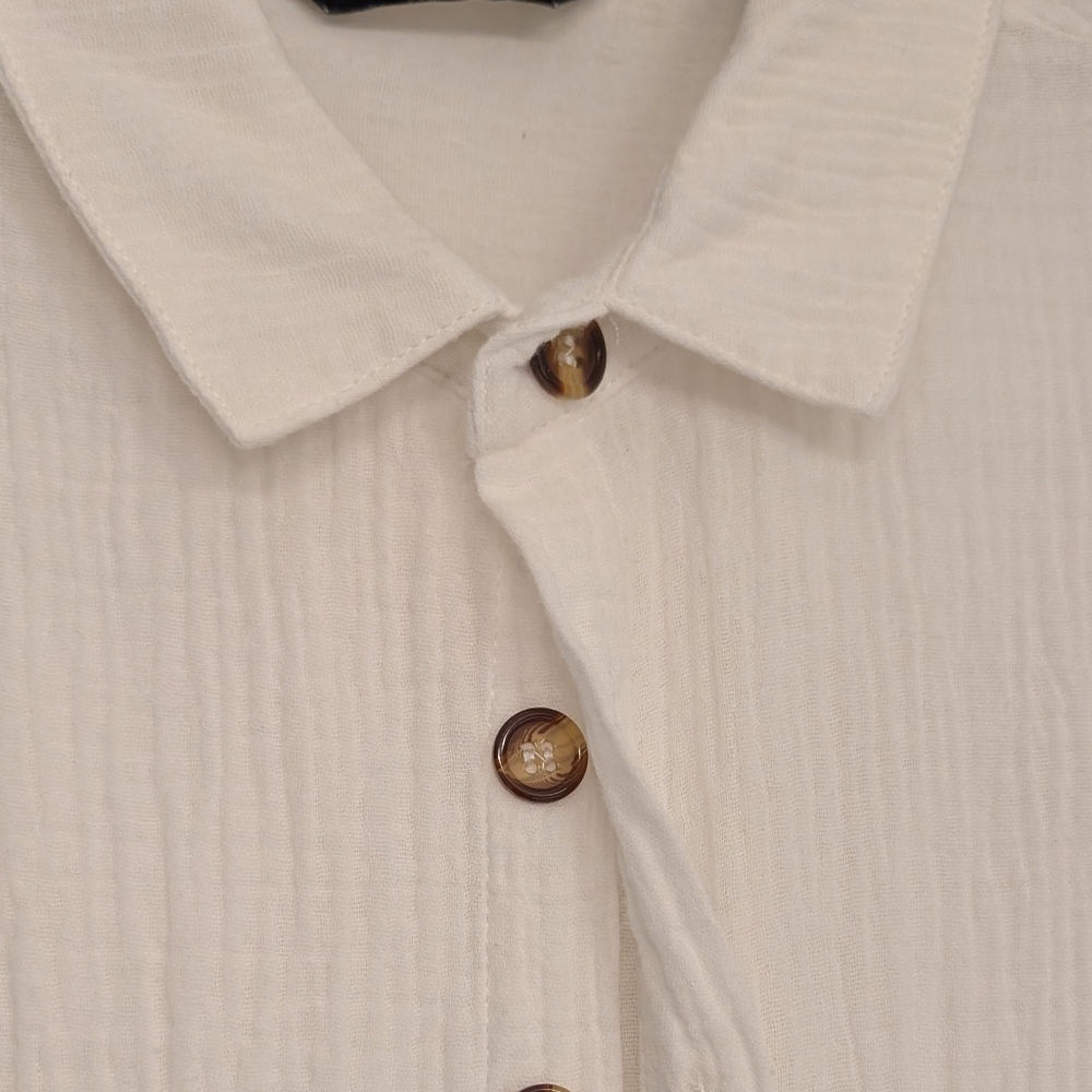 White Button-Down Long Beach Cover - image 2